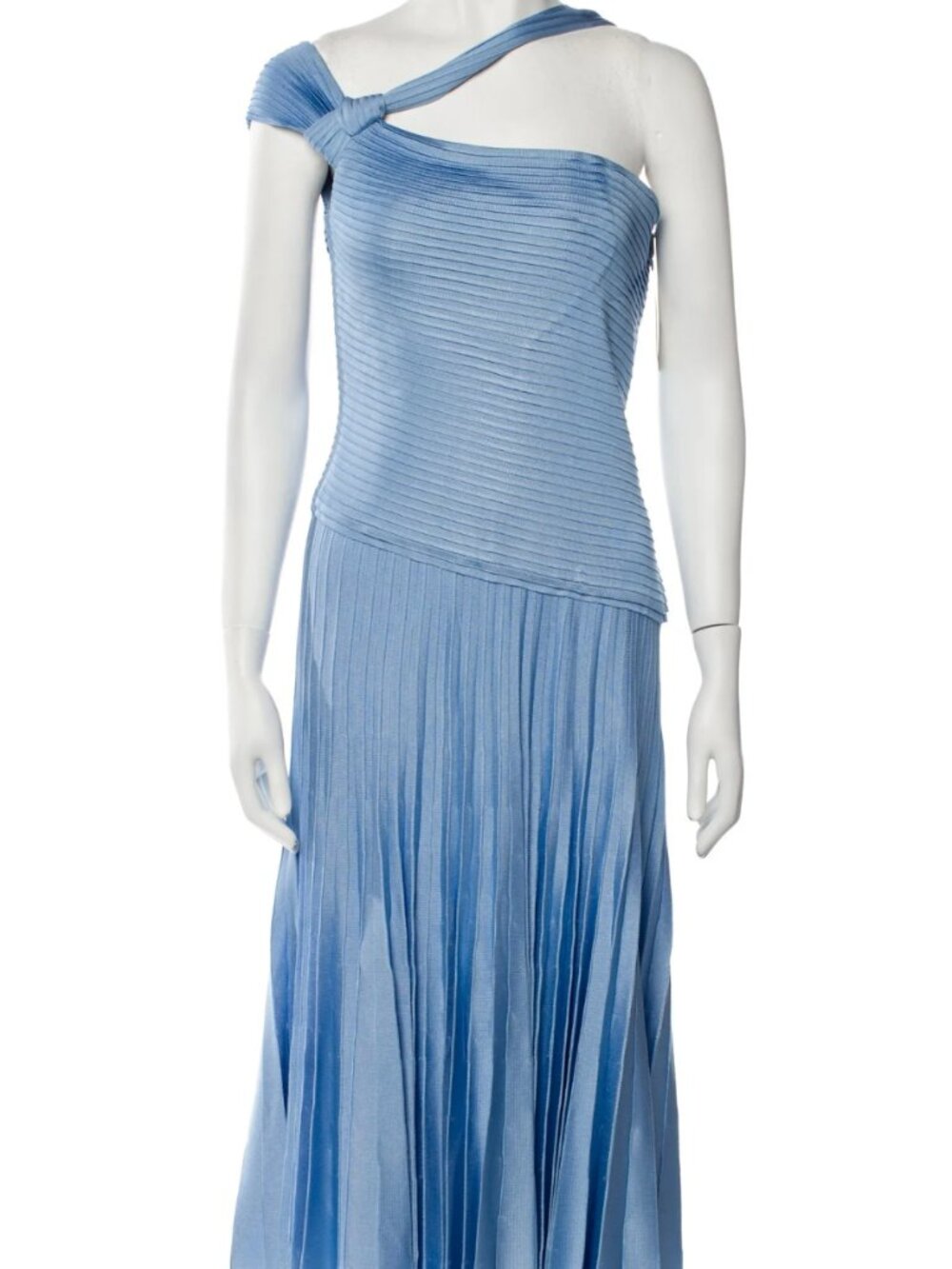 St. John blue ombré santana knit one shoulder midi 💙